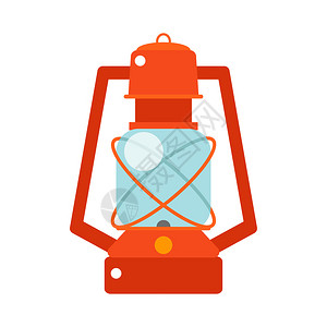 红矢量隔热插图用于登山旅行舒适的煤氧灯图片