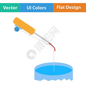 平面设计图标的ui颜色中的钓鱼冬季图片