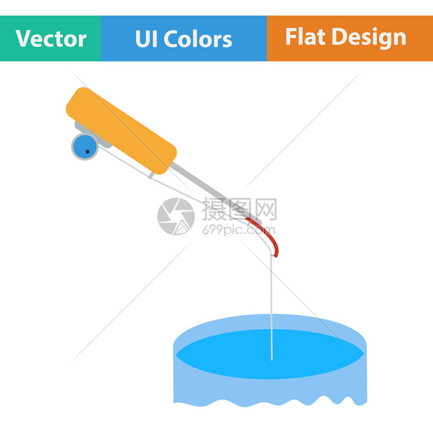 平面设计图标的ui颜色中的钓鱼冬季图片