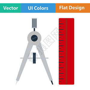 指南针的平面设计图标和ui颜色中的图片