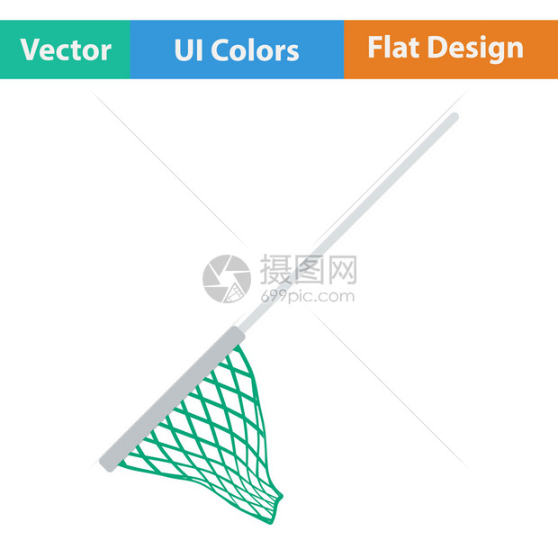 以ui颜色显示的渔捞网的平面设计图标图片