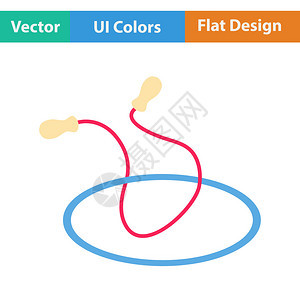 跳绳和横圈的平板设计图标图片
