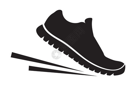 跑鞋图标的矢量插图图片
