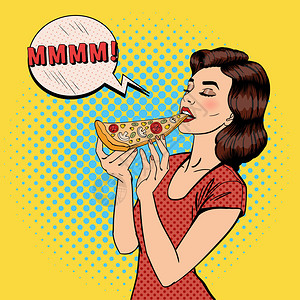 奥尔良鸡肉披萨插画-奥尔良鸡肉披萨卡通-披萨切片数字艺术插图-摄