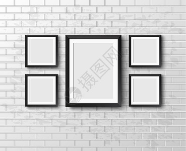 设置光板砖墙上的现实框架适合您的演示文稿工程框架图片