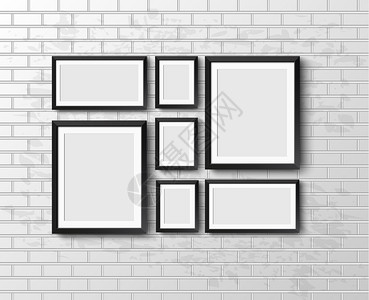 设置光板砖墙上的现实框架适合您的演示文稿工程框架背景图片