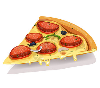 一个开胃卡通片比萨图标的插图图片