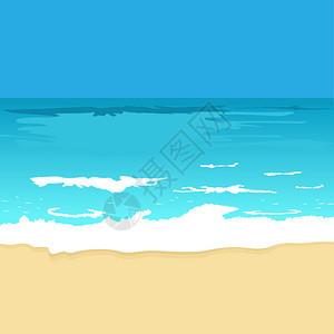 插图背景与海洋和海滩旅行或海滩时间概念图片