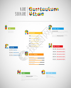 基于创意砖的简历模板图片