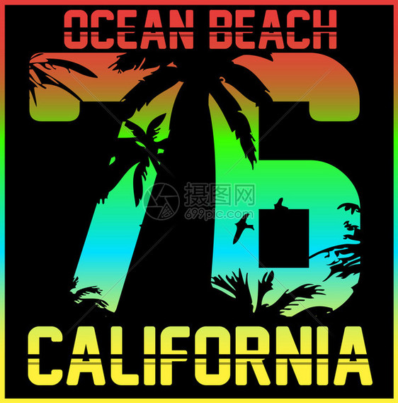 加利福尼亚州印刷T恤图片
