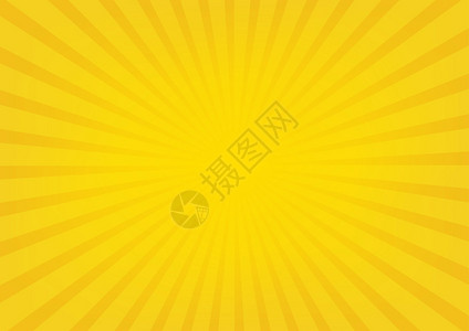 太阳射线矢量黄色背景的日出矢量图片