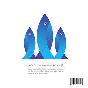 鱼类符号公司标志设计三重鱼类概图片