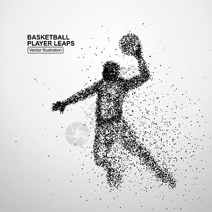 粒子组成篮球运动员飞跃图片