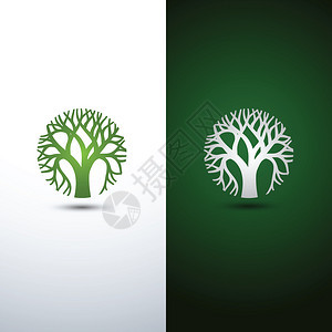 绿树标识设计生态概念Vact图片