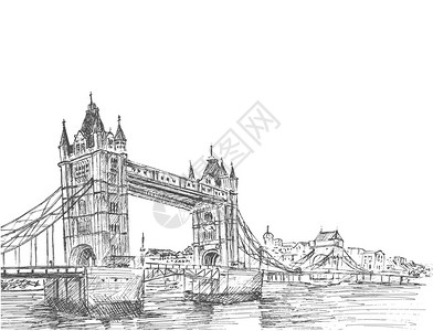 绘制塔桥草图插伦敦图片