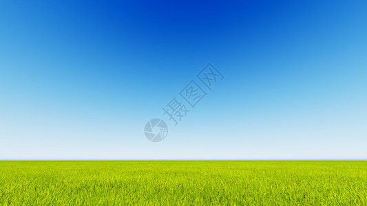 清新干净的蓝天草地背景图片