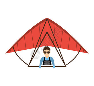 滑翔伞极限运动图标矢量插图设计图片