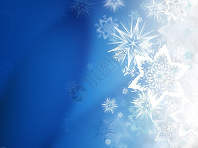 冬季背景与蓝色雪花图片