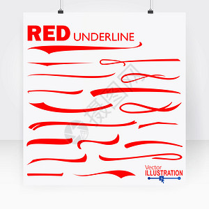 红色下划线设置红色字体下划线用于乔迁海报贺卡装饰品的老式手工图片
