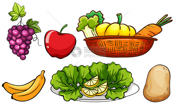 蔬菜和水果插图集图片