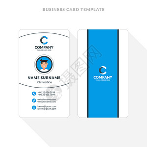 垂直双面商务卡模板图片