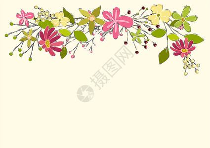 春天的花朵矢量背景设计图片