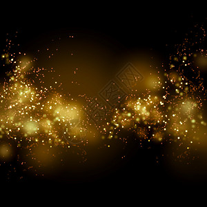 Bokeh金色粉尘闪星背景抽象的滑图片