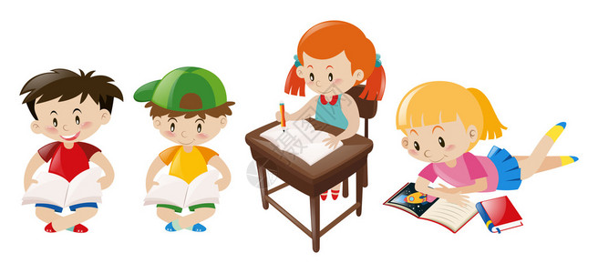 孩子写作图片