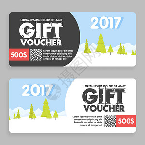 圣诞节和礼券证书优惠券模板可用于商务购物卡客户销售和促销布局横幅网页图片