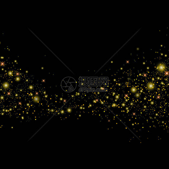 矢量金光粒子背景效应对豪华贺礼致富卡的影响星尘在黑图片