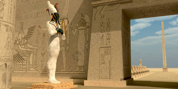 法老寺庙里的奥西里斯被称为埃及后图片