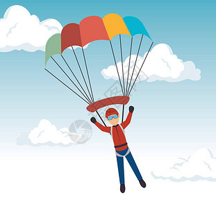 男子降落伞极限运动设计矢量图eps10图片
