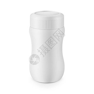 圆形白色哑光塑料罐背景图片