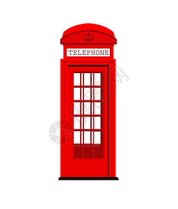 伦敦红色电话亭图标矢量图图片