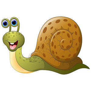 可爱的卡通蜗牛的插图图片