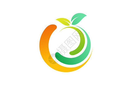 健康概念苹果符号设计标识图片