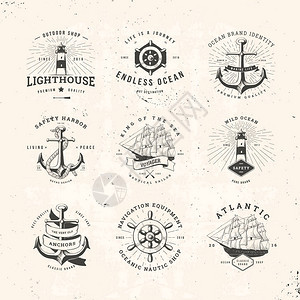 一套老式航海印刷标志图片