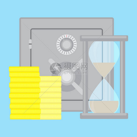 保险箱银行保险柜和储蓄箱矢量图图片
