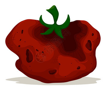 白色背景插图上的烂番茄图片