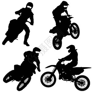 一组自行车摩托横穿环图片