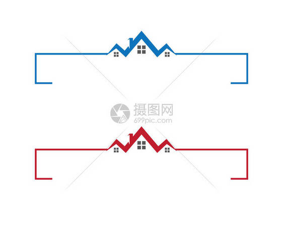 商业公司标志的不动产财产和建筑Logo设计Vecto图片