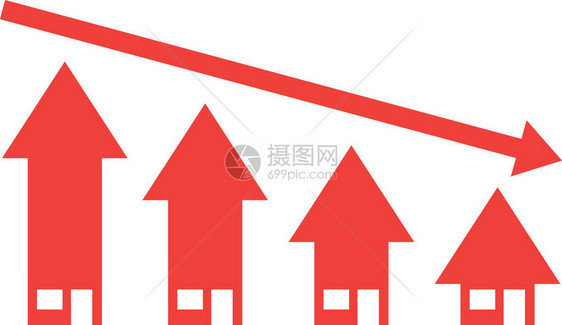 4个矢量红箭屋图标和图片