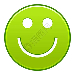 绿色笑脸开朗笑脸快乐图释从背景中分离出来的快速简单的可重新着色形状矢量图是web互联网设图片