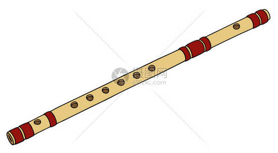 古典竹笛手绘图片
