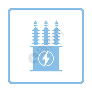 电变压器图标蓝色框架设图片