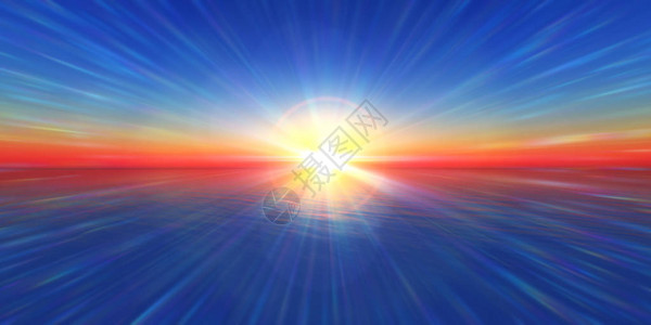 日落地平线海太阳射线图片
