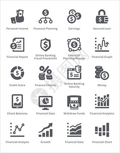 这套包含个人和企业财务图标背景图片