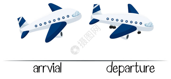 到达和离开图的相反词图片