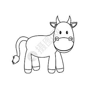 牛动物画图标矢量图片