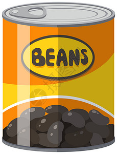 铝罐中的黑豆可以插图图片